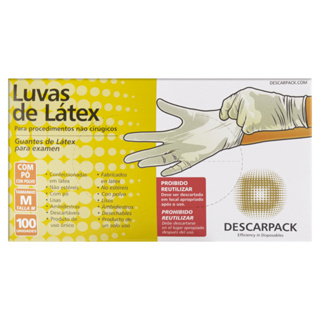 Caixa De Luva Látex Descartável Com Pó Caixa C/100 Unidades TAM PP P M G em Oferta na Shopee