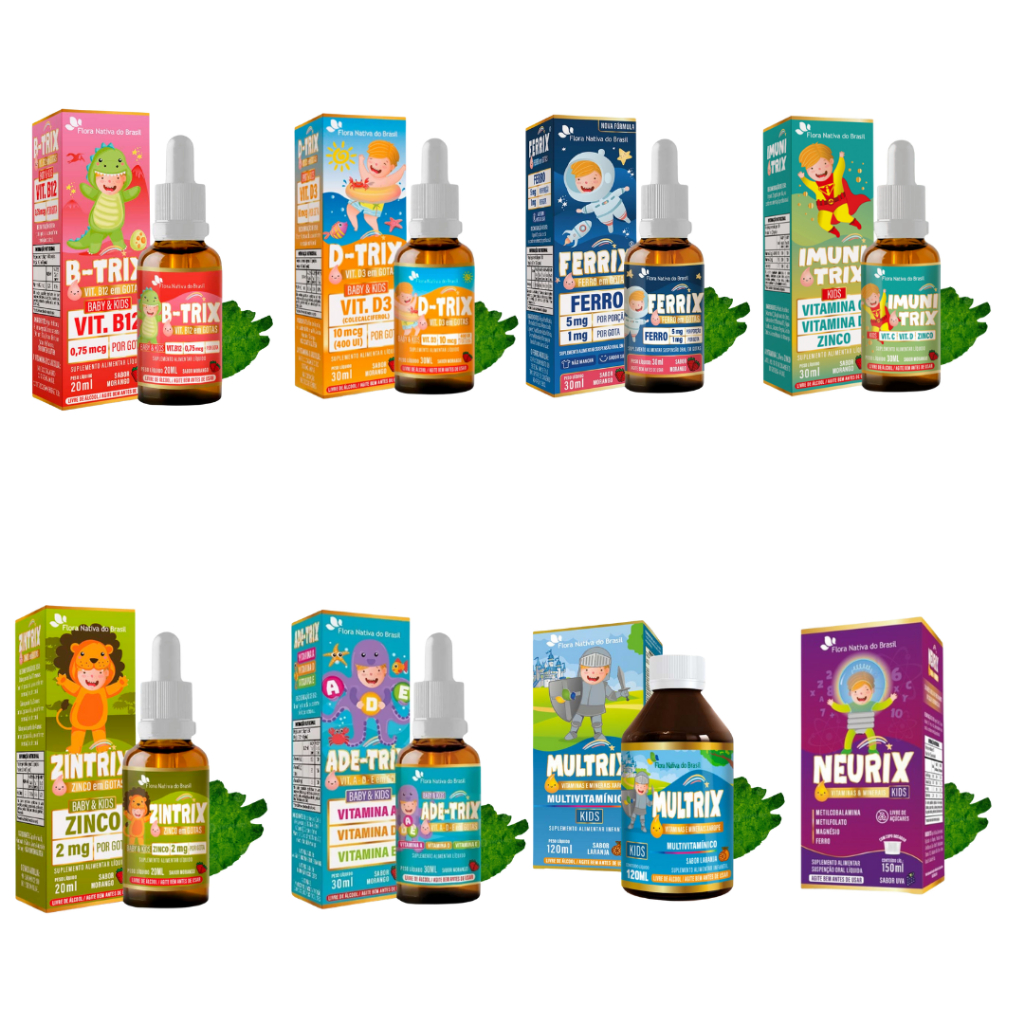 Vitaminas Flora Nativa(B-trix) (D-trix) (Ferrix) (Imunitrix) (Zintrix) (ADE-Trix) (Multrix) (Neurix)