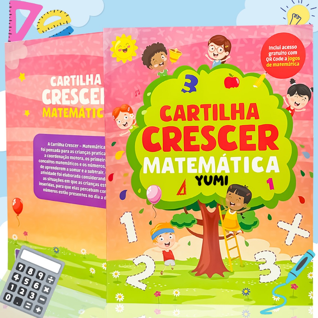 Livro Infantil Cartilha Matemática Atividades Para Treinar Estudar + Jogos Qr Code em Oferta na Shopee