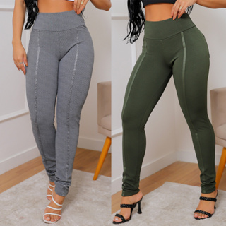 Calça Feminina Slim Skinny Com Elastano Listra Frontal e Bolsos em Oferta na Shopee