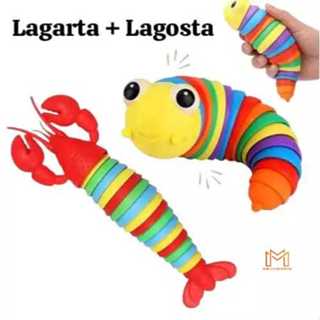 Brinquedo Lagarta / Lagosta / Lesma Articulado Sensorial Infantil - OFERTA em Oferta na Shopee