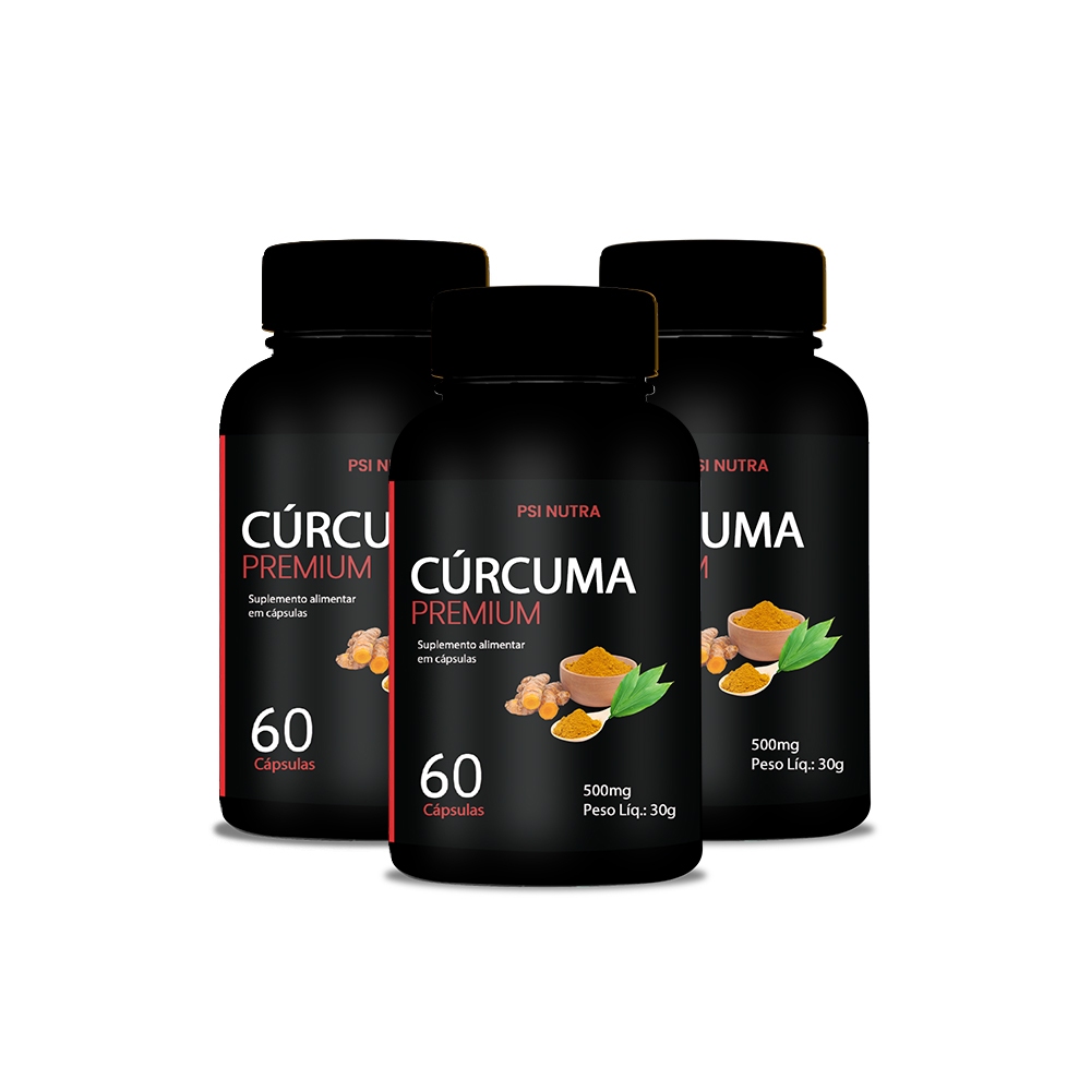 Cúrcuma Premium Original - Kit 3 Meses 180 Cápsulas - Psi Nutra Envio Já