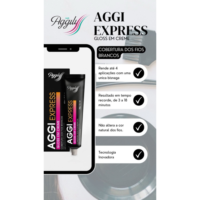 Gloss Aggi Express Cobre os fios Brancos, Tintura