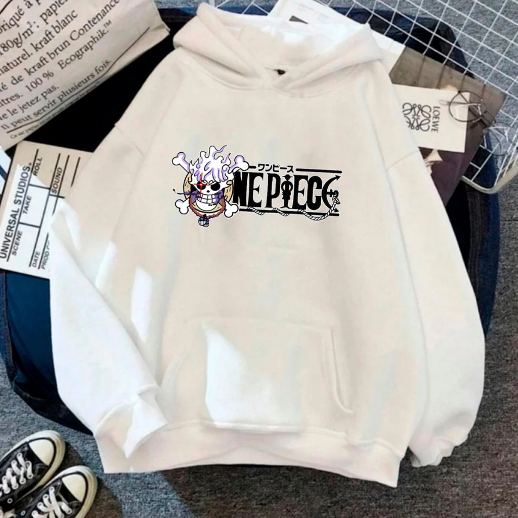 Blusa Canguru Inverno Capote Moletom Capote Unissex C/ Capuz Luffy Mugiwara Chapéu de Palha Desenho Anime Japão RR