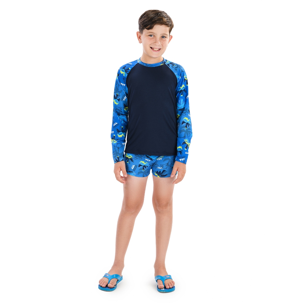 Camisa + Sunga de proteção UV50 Infantil e Juvenil Raglan Moda Praia e Piscina. Meninos em Oferta na Shopee
