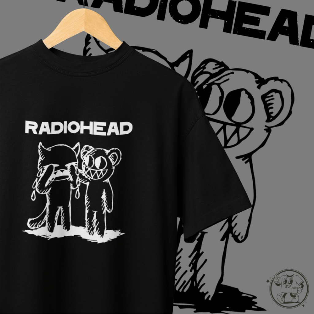 Camiseta Em Algodão Estampada Banda Rock Radiohead Camisa Unissex Roupa Radiohead Estampa Bandas