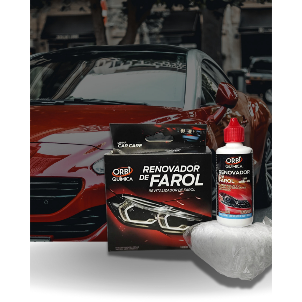 Renovador de Farol 50ml - Orbi Química + Estopa (limpa amarelados, remove o fosco, elimina riscos) em Oferta na Shopee