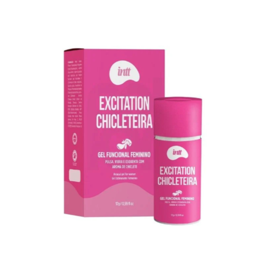 Gel Excitation Chiclete Sensação Pulsante Vibra Aquece Intt