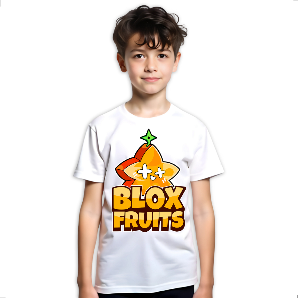 Camiseta Infantil Blox Fruits Light Roblox Jogo Gamer 355