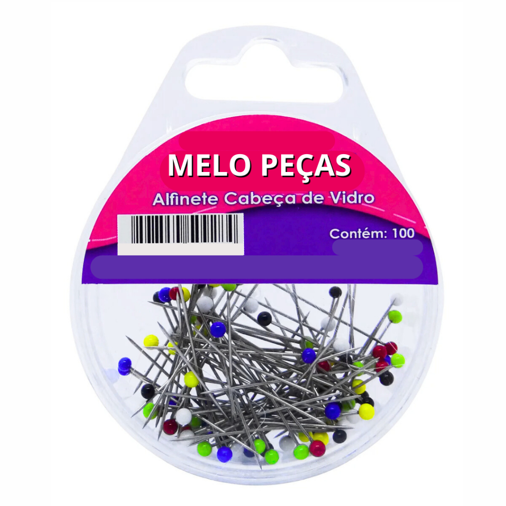 Alfinete Cabeça de Vidro Com 100 Unidades em Oferta na Shopee