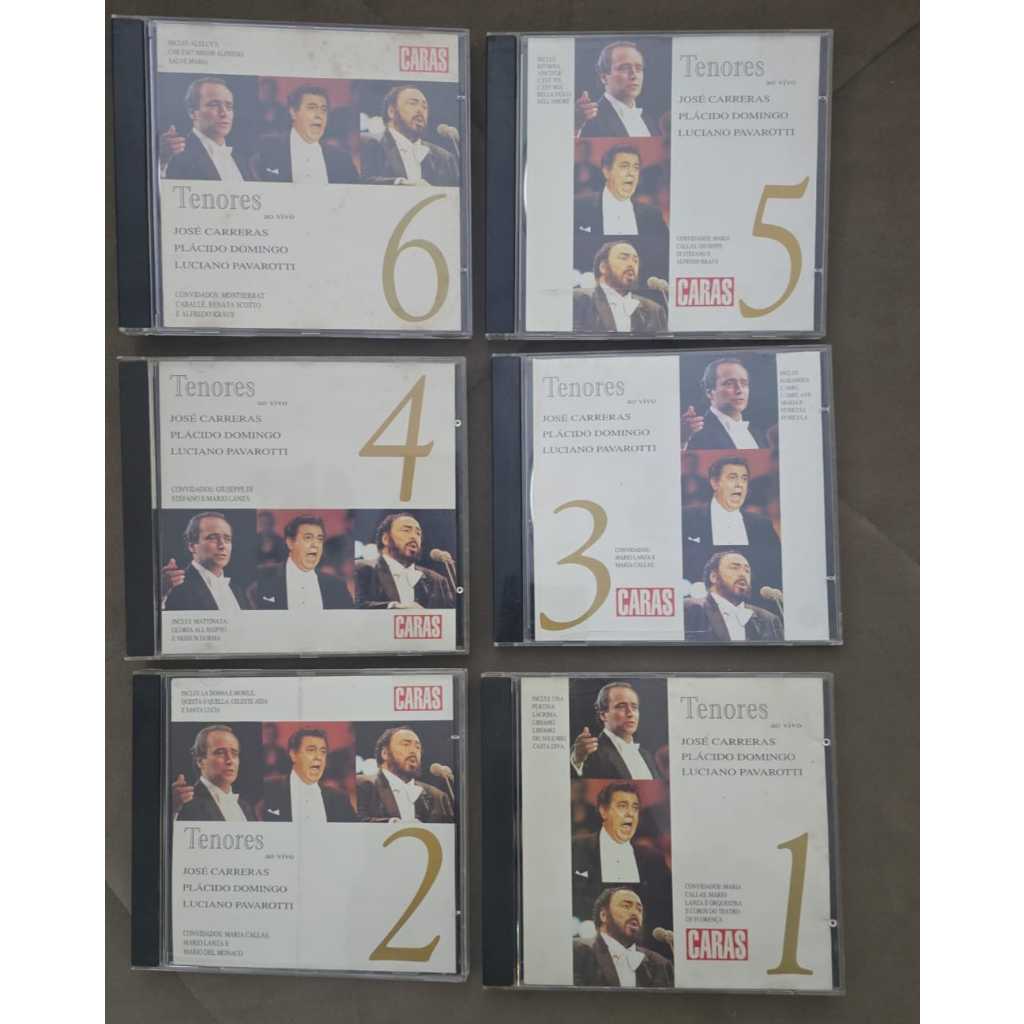 Cd Coleção Completa Caras Tenores C/6 Cds - José Carreras Placido Domingo Luciano Pavarotti -