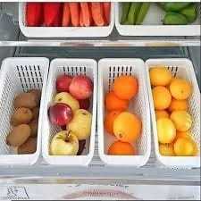 Kit 4 Cestos Geladeira Cozinha Armario