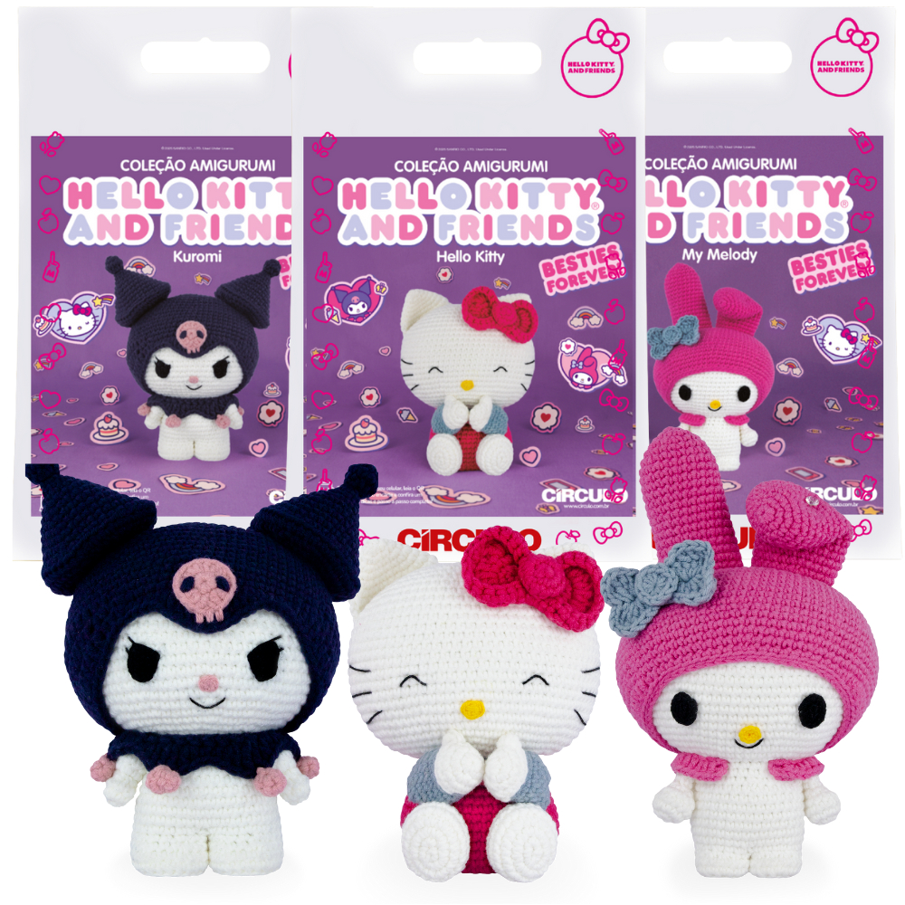 Kit Amigurumi Círculo - Faça Você Mesmo - Coleção Hello Kitty and Friends Circulo