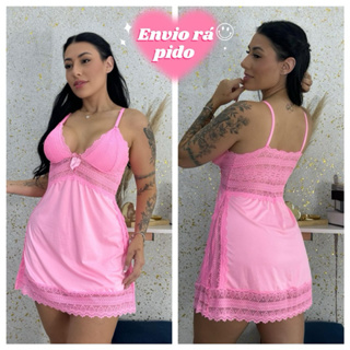 Camisola Femina + Dettalhes Em Renda+ Sem Bojo+ Pijama Curto+ Linha Noite em Oferta na Shopee