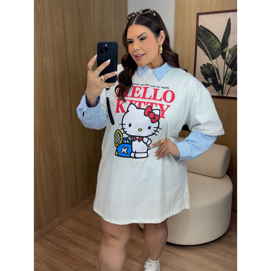 Vestido Oversize Camisetão Plus Size Despojado Lançamento Tendência Estampado Máximo Conforto