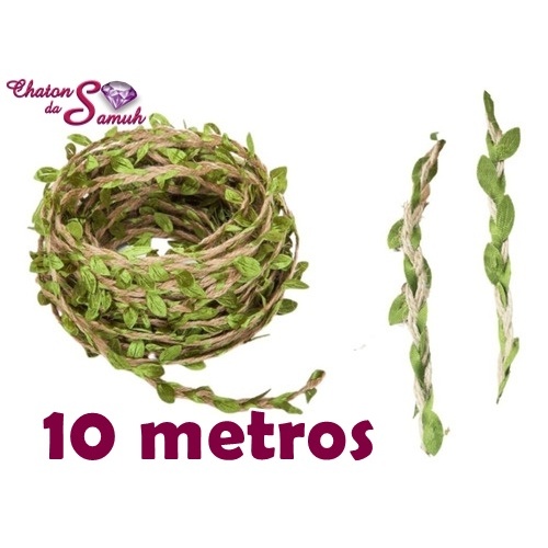 Cordão de Juta com Folhas 10 metros em Oferta na Shopee