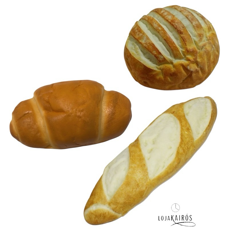 Kit 3 Pães Médio Decorativo realista 01Pão Broa, 01Pão do Pastor e 01 Filao italiano M em Oferta na Shopee