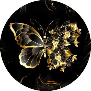Painel Redondo Tecido Sublimado Borboleta em Oferta na Shopee