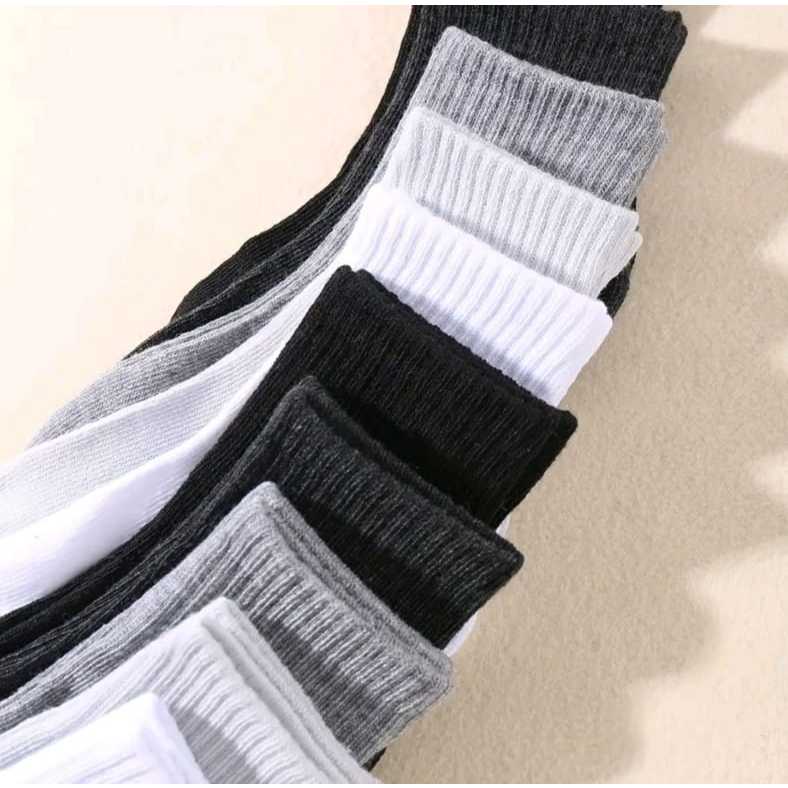 Kit de 3 a até 12 PARES DE MEIA CANO MÉDIO ATOALHADA PRETA, BRANCA OU CINZA ALGODÃO SUPER MACIA em Oferta na Shopee