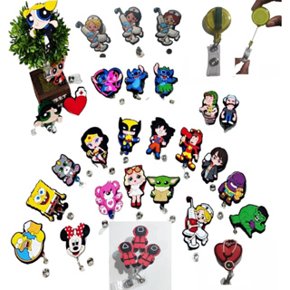 Porta Crachá Personalizado Presente Retrátil Roller Clip Minnie Mickey Mulher Maravilha DC em Oferta na Shopee