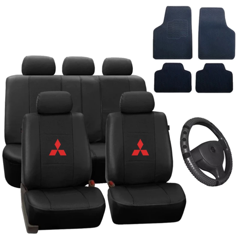 Kit Capa de Banco, Tapete e Capa de Volante Automotivo para Mitsubishi L200 Triton 2008-2023