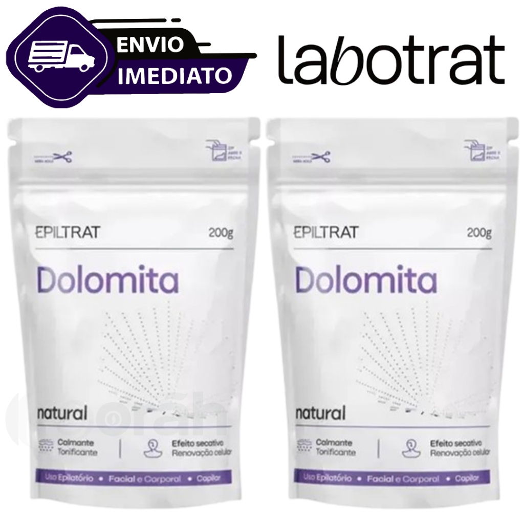 KIt C/2 Dolomita Pura Cosmética Corporal E Facial Labotrat 200g Anti-Inflamatório Envio Imediato