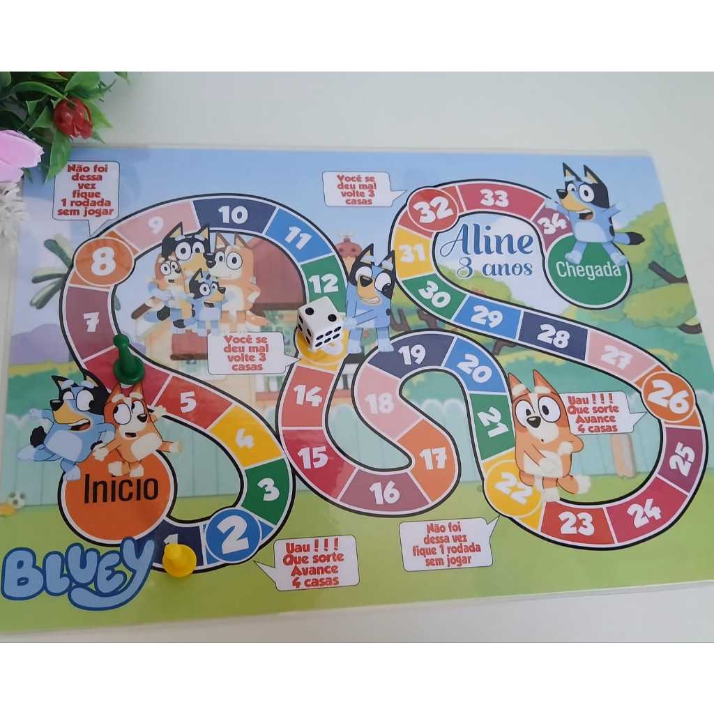 Kit Jogo de tabuleiro para lembrancinha de aniversario / kit festa / personalizados - BLUEY