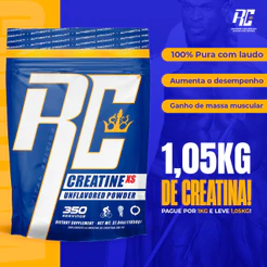 Creatina 1kg Monohidratada 100% Pura Ronnie Coleman Refil 1050g