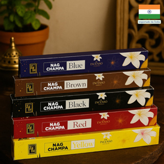 Incensos Nag Champa | Yellow Red Blue Black Brown | Massala Premium Original Índia em Oferta na Shopee