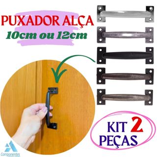 Kit 2 Puxador De Alça De Metal Zamac Preto Cromado Ouro Velho 10cm E 12cm Gaveta Armario Moveis em Oferta na Shopee
