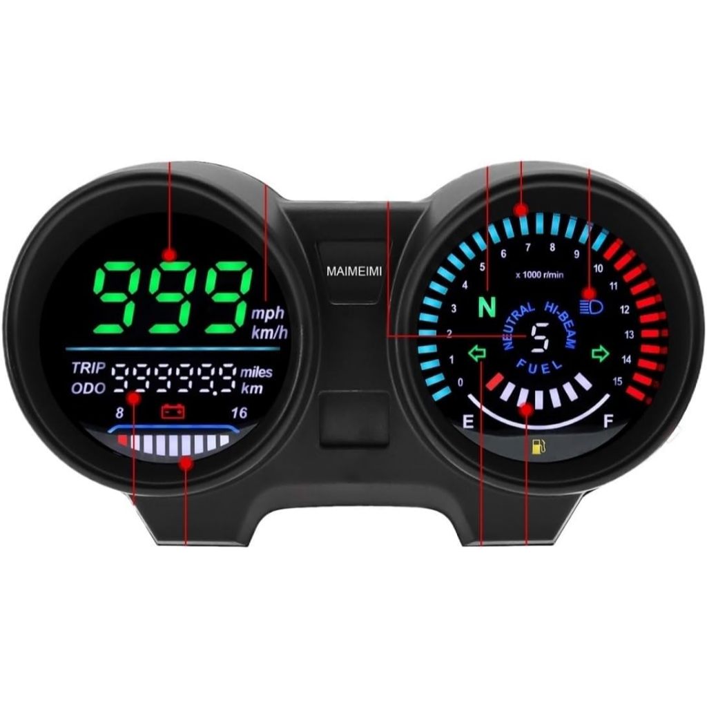 Painel Digital LED Titan 150/CG Fan 150 - Velocímetro Moderno Exposição da engrenagem