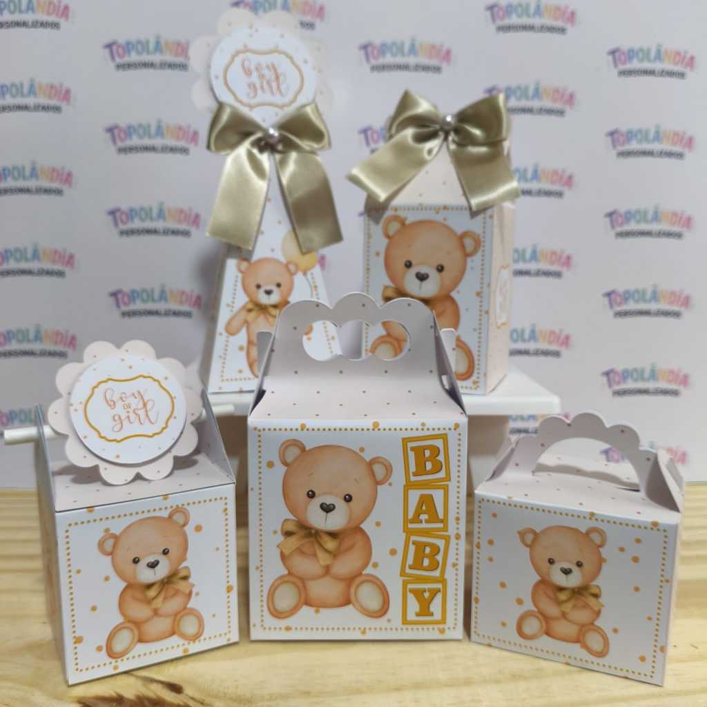 Kit Festa Personalizados Chá Revelação - Lembrancinhas Caixinhas para Festa