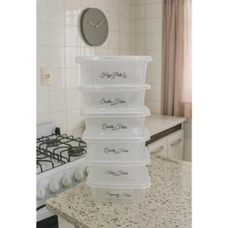 Kit 6 Marmita Potes 800ml com Dias de Semana BPA FREE - Alimentos organizadores de congelador em Oferta na Shopee