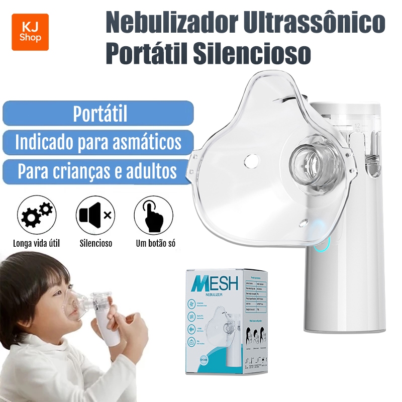Inalador Nebulizador Portátil Silencioso Ultrassônico para Adultos e Crianças