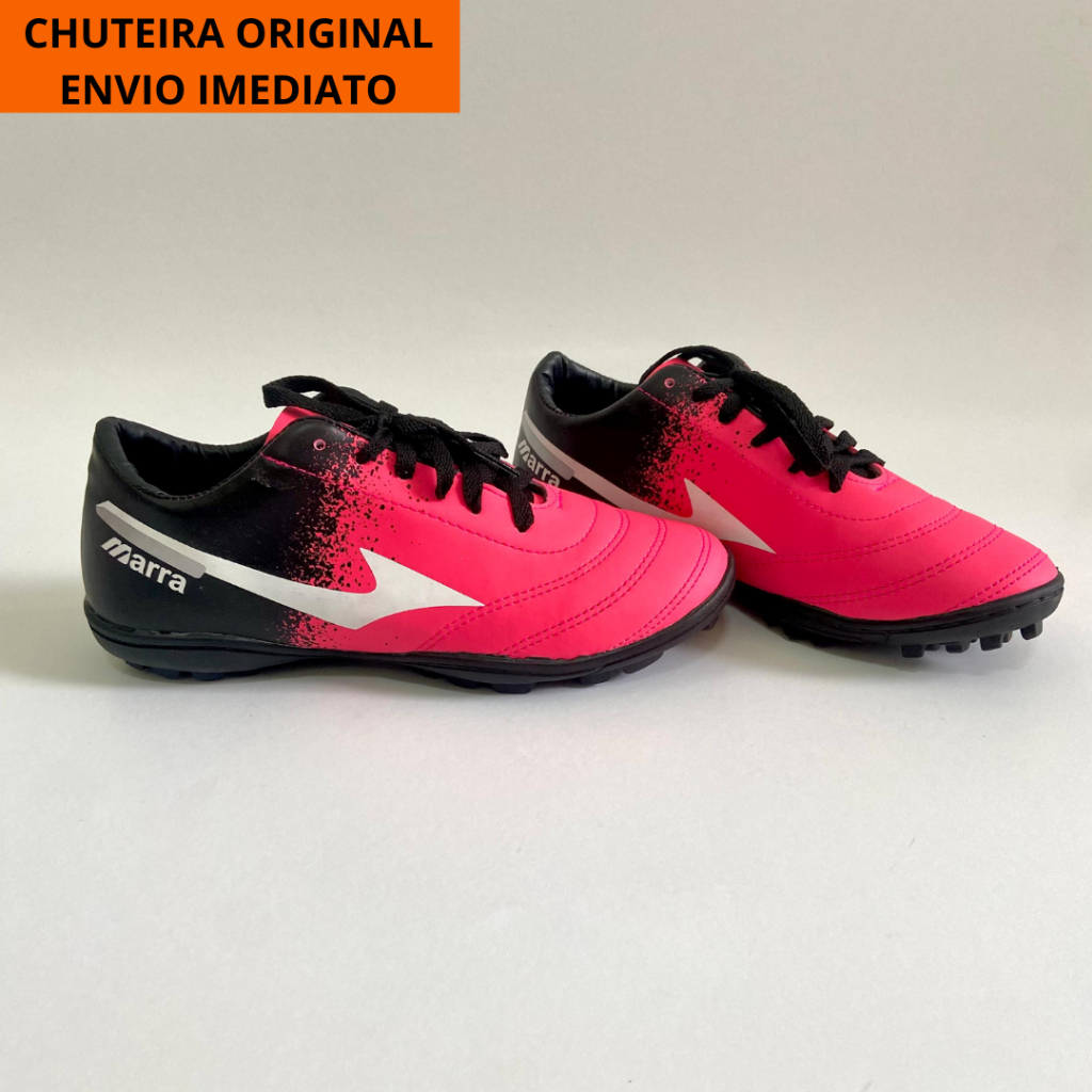 Chuteira Society e Futsal Rosa Pink Leve Reforçada Antiderrapante Socyte Envio Rápido Super Promoção