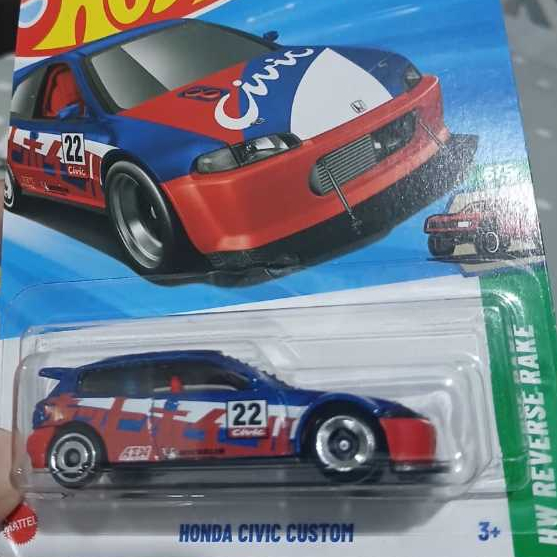 Hot Wheels Honda Civic Custom - HW Reverse Rake 2025 - Edição de Corrida JDM - Lacrado!