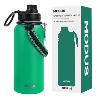 Garrafa Modus Térmica De Água Isolada 1000ml De Aço Inox Com Alça