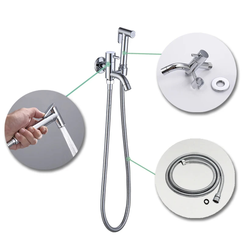 Ducha Higiênica Completa De Parede Aço Inox 304 Cromado Brilhante YESOP - Home & Living