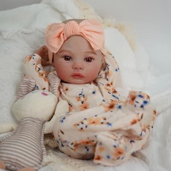 Boneca Bebe Reborn 48cm Menina 3D Pintado Cabelo Brastoy