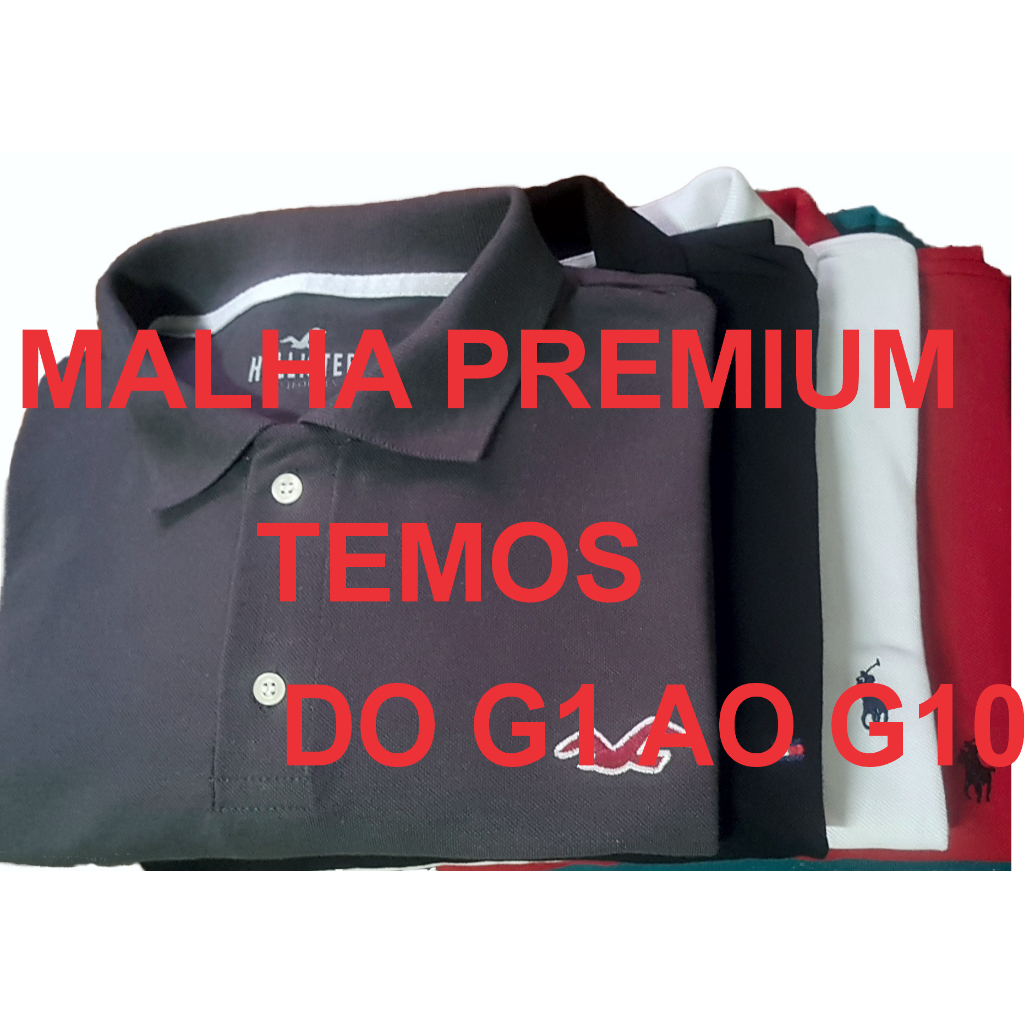 Kit 10 Camisas Gola Polo Plus Size G1 ao G10