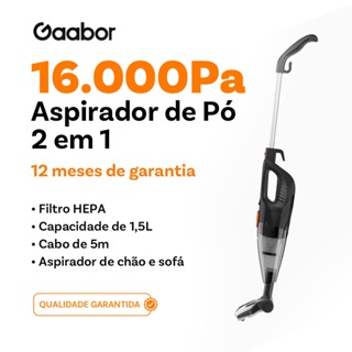 Gaabor Aspirador de Pó Portátil 2 em 1 com Fio Haste de Pressão 16000Pa Sucção Forte GVCW-M15A -1 em Oferta na Shopee