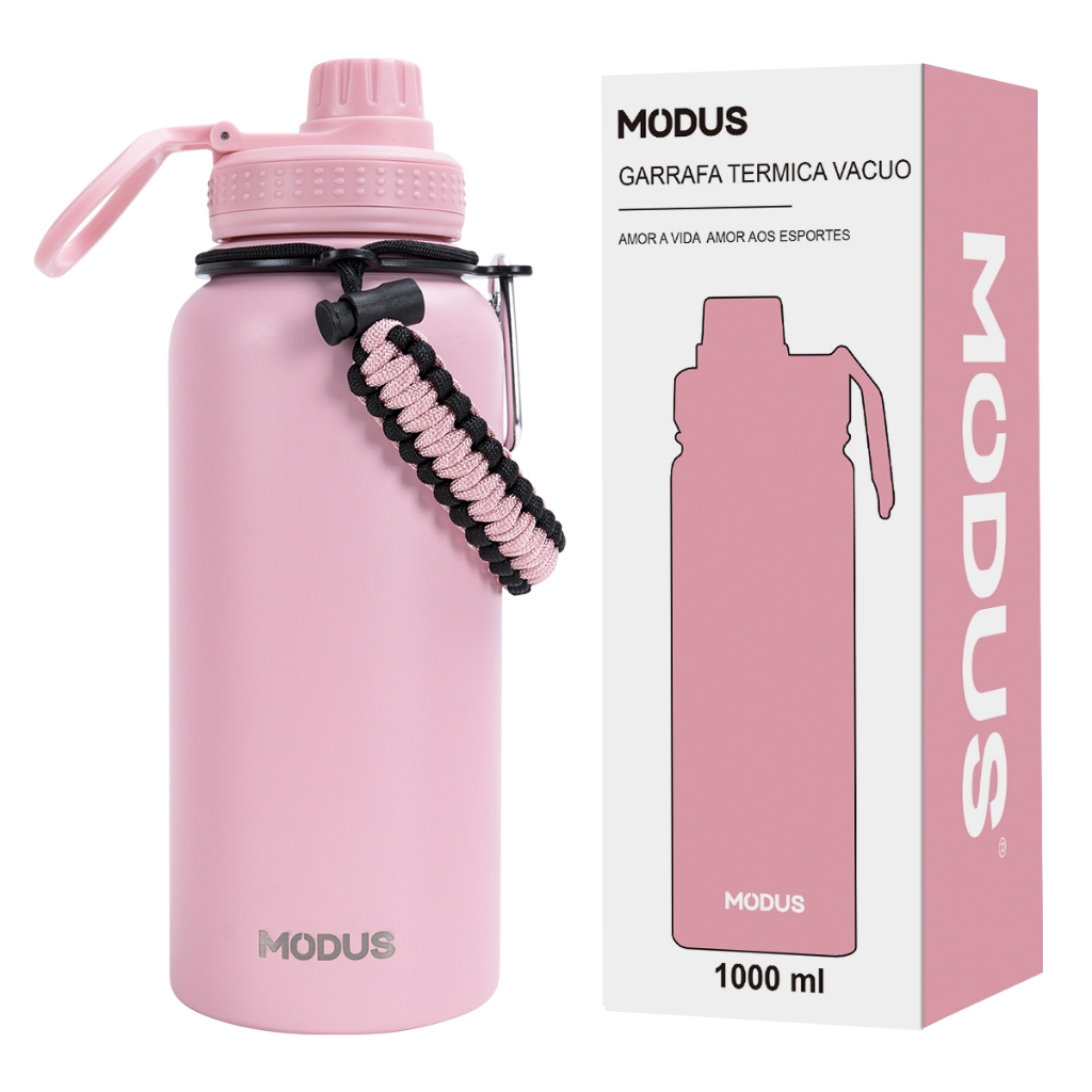 MODUS Garrafa Térmica De Aço Inoxidável 1000ml Com Corda Espessa Por 12 Horas em Oferta na Shopee