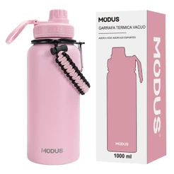 MODUS Garrafa Térmica De Aço Inoxidável 1000ml Com Corda Espessa Por 12 Horas