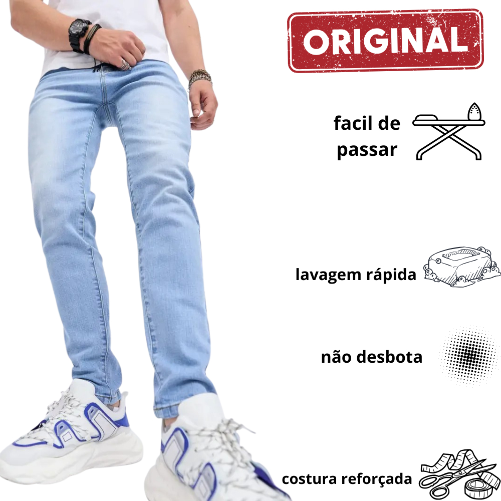 Calça jeans masculina skinny clara linha premium frete gratis NF