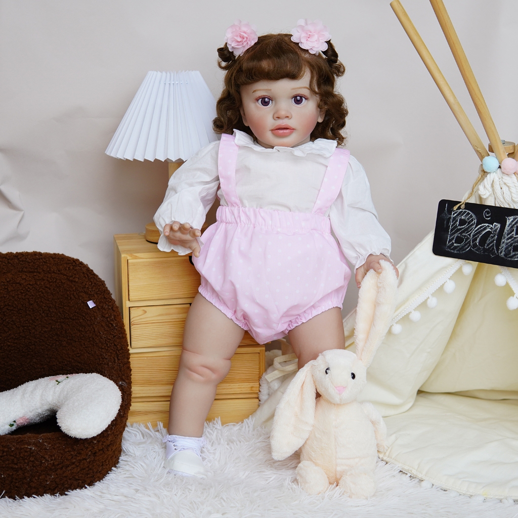 Brastoy Boneca Bebê Reborn 65cm Menina Olho Castanho em Oferta na Shopee