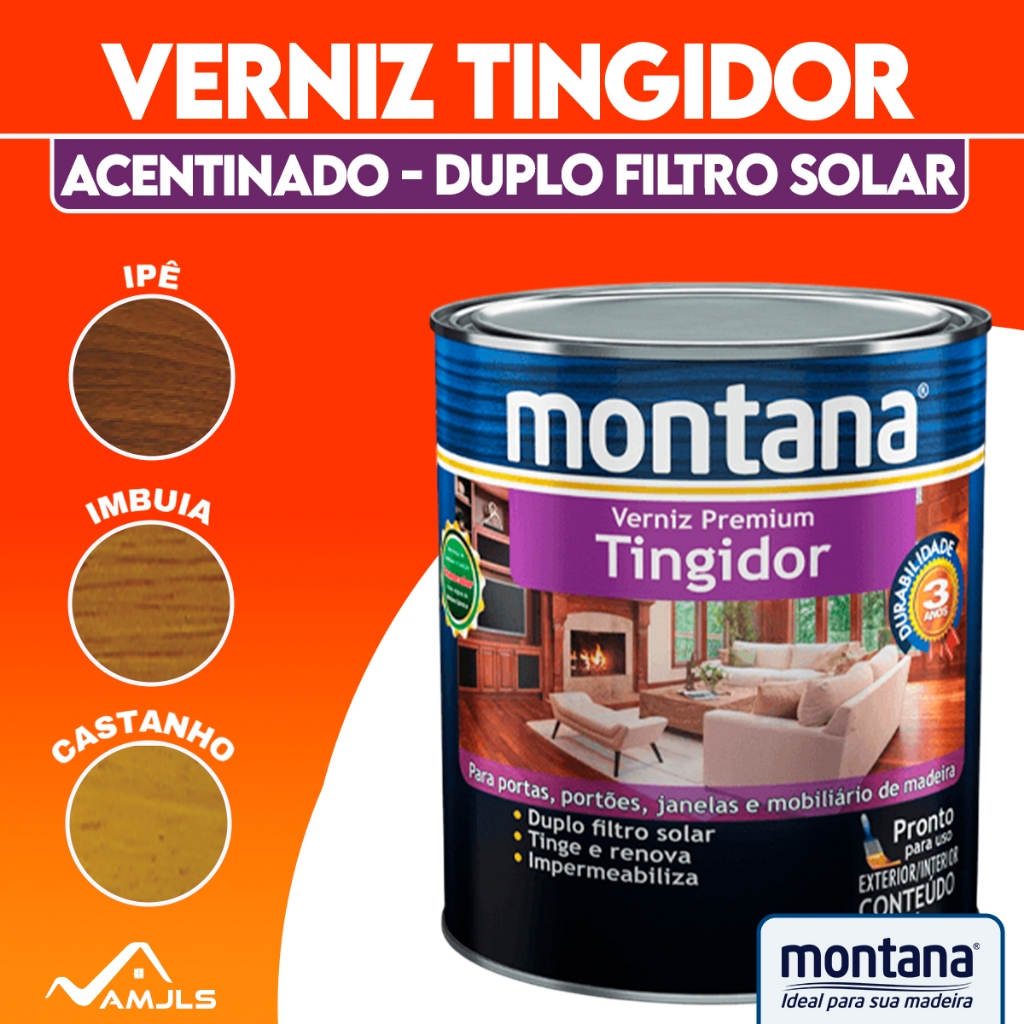 Verniz Tingidor Acetinado Mogno Ipe Montana 900ml