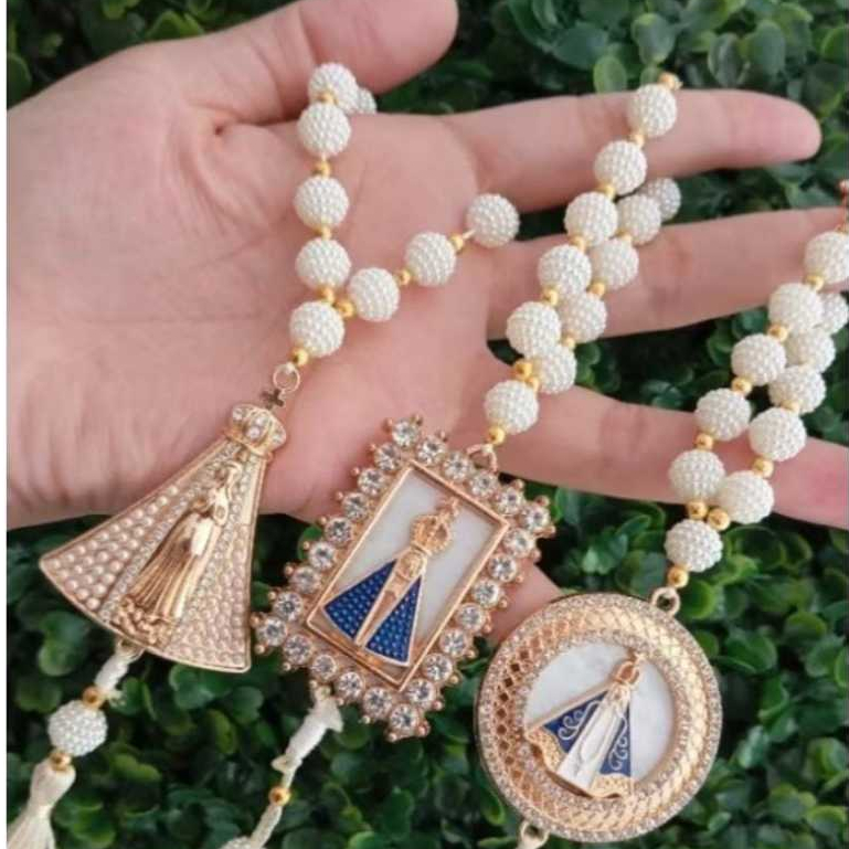 Terço Dezena Nossa Senhora Aparecida Retrovisor Carro Sortida
