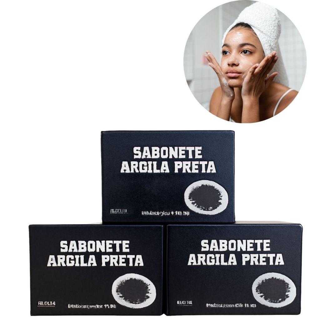 Sabonete De Argila Preta Em Barra Tropical 90g - 3 , 6 ou 12 Unidades em Oferta na Shopee