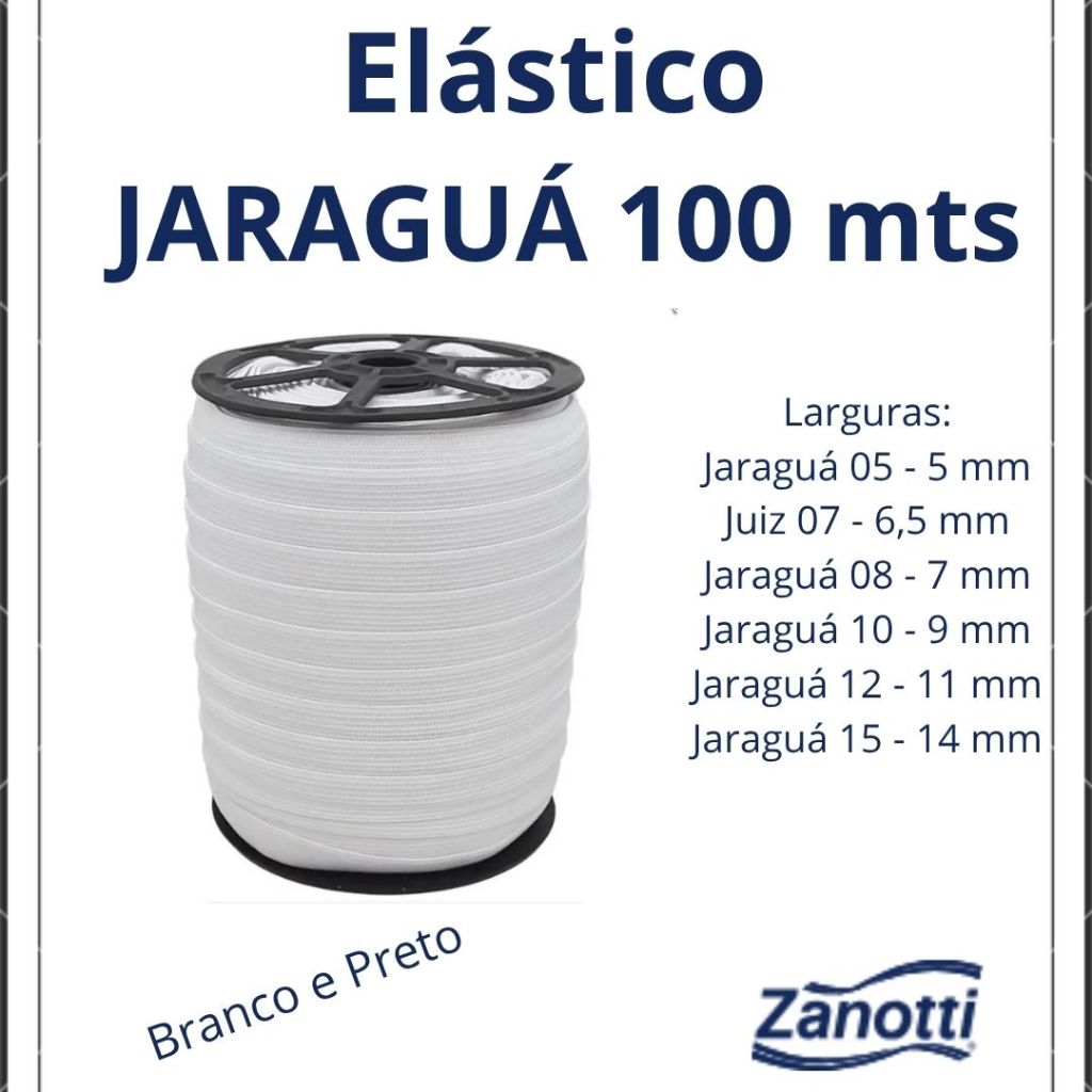 Elástico Zanotti Chato 100m / 5mm a 14mm / Jaraguá e Juiz / Costura, Máscara, Confecção em Oferta na Shopee