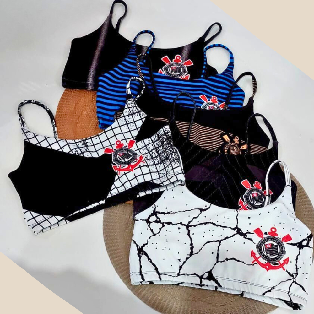 Top Gaviões da Fiel Alça Frente Forrada Fitness Academia Corinthianas ESTHER em Oferta na Shopee